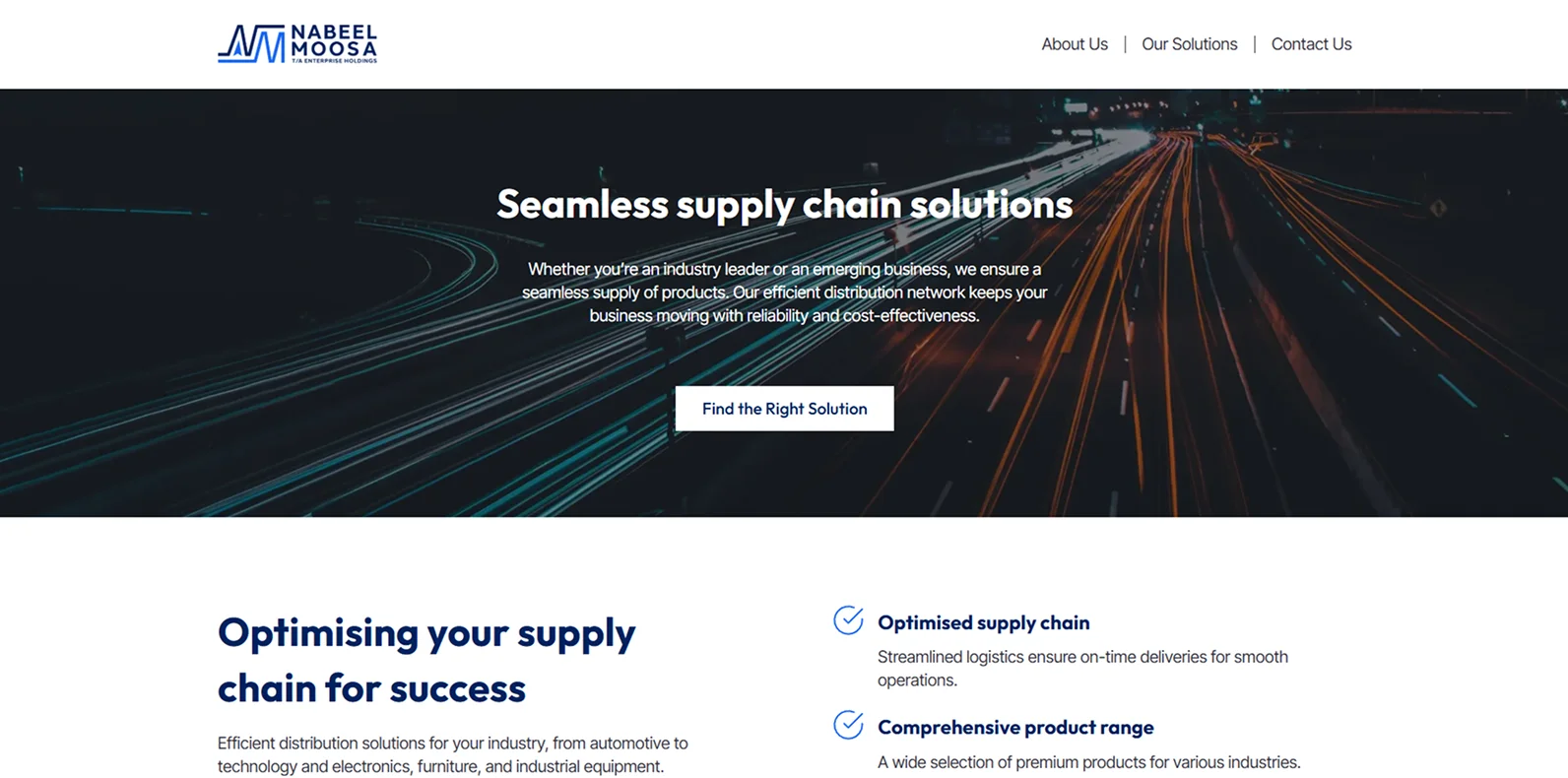 Enterprise holdings website design and development by our Johannesburg top small website designers